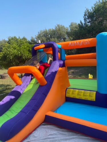 AirMyFun Inflatable Bounce House,Play House with Ball Pit,Inflatable Kids Slide with Air Blower,Jumping Bouncing House with Carry Bag photo review