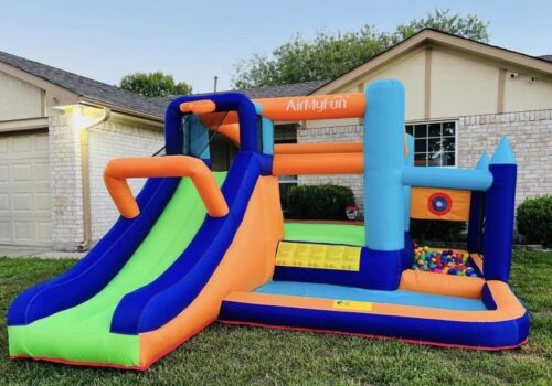 AirMyFun Inflatable Bounce House,Play House with Ball Pit,Inflatable Kids Slide with Air Blower,Jumping Bouncing House with Carry Bag photo review