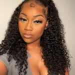 250% Density 13x6 HD Transparent Curly Lace Front Wig Human Hair Pre Plucked Glueless Kinky Curly Lace Front Wig Human Hair Wigs with Baby Hair Bleached Knotsigs For black Women(13x6 Lace Front Wig 26 Inch) photo review