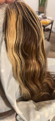 360 Highlight Ombre Lace Front Wigs Human Hair Pre Plucked Honey Blonde Body Wave Lace Front Wigs with Baby Hair Full 360 Glueless HD Transparent Lace Front Human Hair Wigs for Black women 4/27 Colored Human Hair Wig 150 Density （20 Inch，Highlight Lace Front Wigs Human Hair） photo review