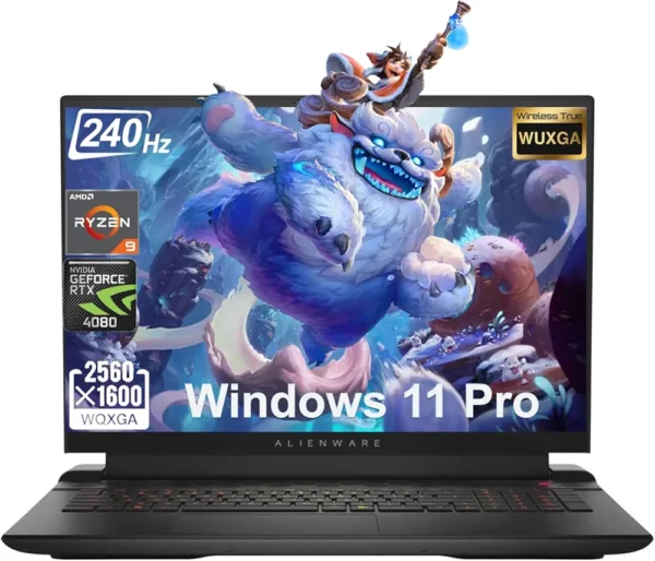 Alienware M16 AMD Gaming Laptop - 16" WQXGA 240Hz Display, AMD Ryzen 9-7845HX Processor, NVIDIA GeForce RTX 4080, 64GB DDR5 RAM, 4TB SSD, FHD IR Webcam, WiFi 6, Backlit Keyboard, Windows 11 Pro